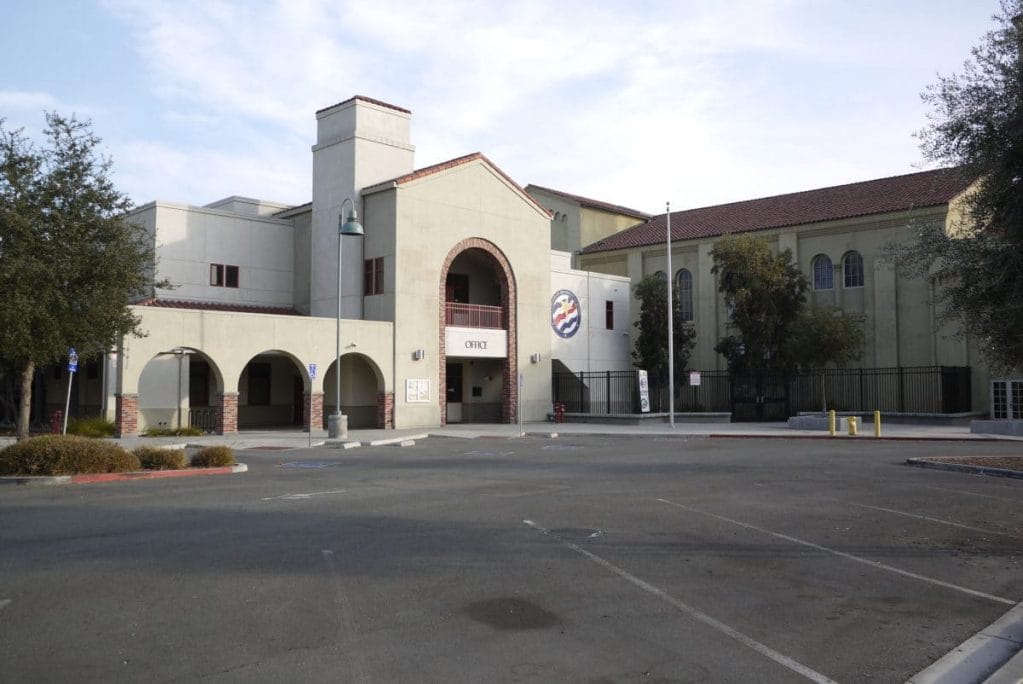 an image of a white building of South Pasadena Middle School